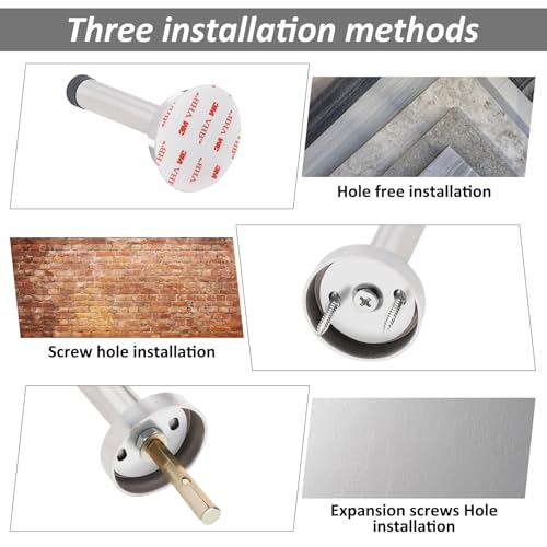 Türstopper mit Gummipuffer Wandtürstopper Edelstahl Selbstklebend Wandmontage Türpuffer für Schützt Türen Wände inkl. Schrauben 3 Stück