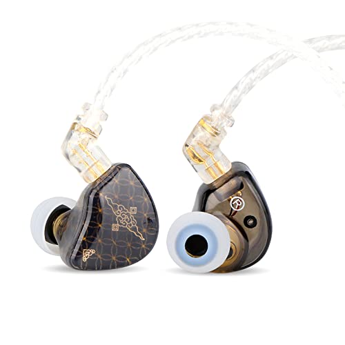 LINSOUL TANGZU Wan'er S.G HiFi 10mm Dynamischer Treiber PET-Membran In-Ear-Kopfhörer mit Ergonomischer Form, Abnehmbares Versenktes 2Pin OFC Flechtkabel für Musiker DJ Bühne(Schwarz,Ohne Mikrofon)