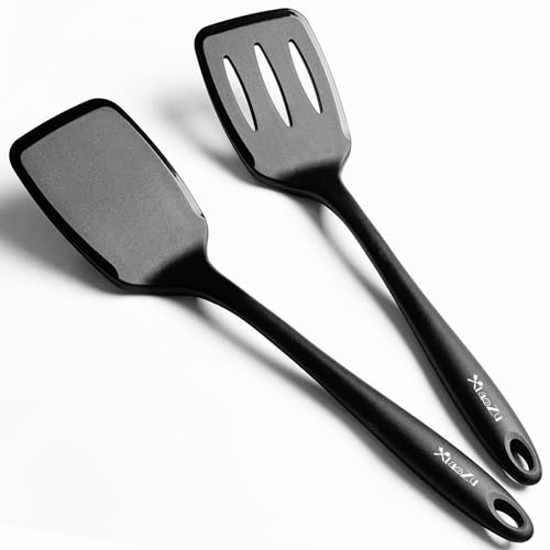 600˚F Heat Resistant Silicone Spatula Set, 13.6" Kitchen Spatula Turners