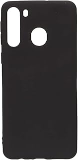 Generic Silicone Back Cover Protector With Plain Design Compatible With Samsung Galaxy A21 - Black
