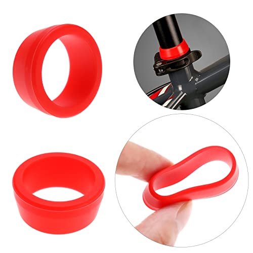 SG Store 4pcs Bike Seat Post Rubber Ring High Compatibility Waterproof Silicone Mountain Bike Seatpost Cover Protective Fit for Seatpost Diameter 30-35mm Red and Black - Image 4