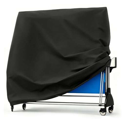 Housse pour Table de Ping Pong Extérieure, 185 x 70 x 165 cm, Noir