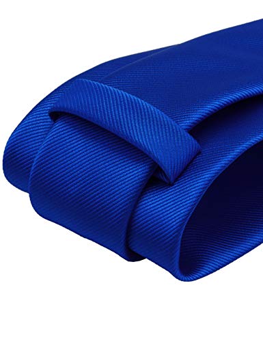 Image of GUSLESON 3.15 inch(8cm) Solid Color Necktie and Pocket Square Cufflinks Sets For Men + Gift Box