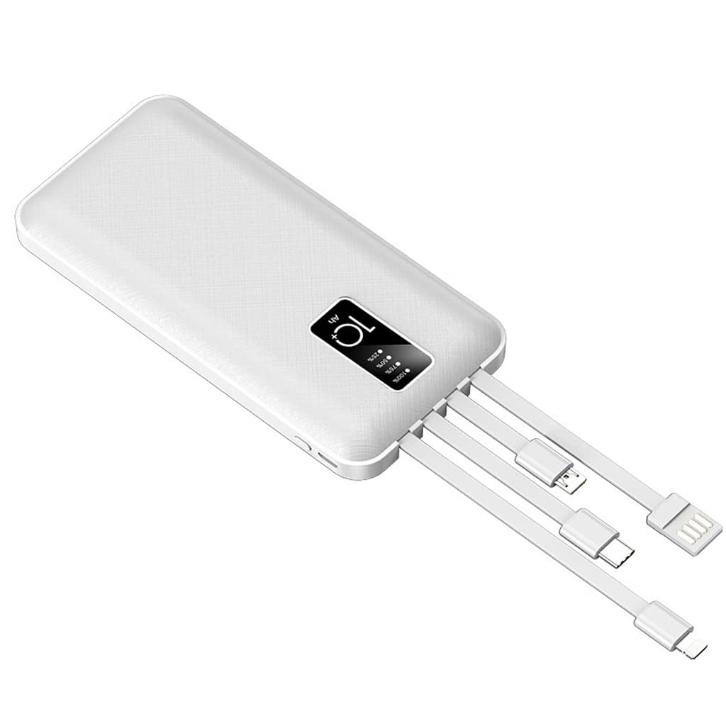 JJJ Samodzielny mini powerbank 20 000 mAh przenośny powerbank do szybkiego ładowania o dużej pojemności (kolor: biały)