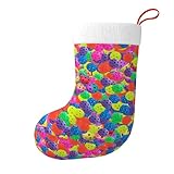 YUGTAEE Medias decorativas de Navidad, bolas de pickleball, patrón de colores, accesorios de vacaciones impresos, no destiñen para eventos comunitarios, fiestas de vacaciones, bailes