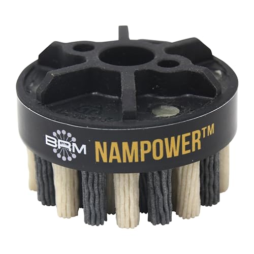Image of Brush Research ADD601880 Nampower Dot Style Abrasive Disc Brush, Combination Silicon Carbide /Ceramic Filament, 60mm Diameter, 18mm Bristle Length, 80 Grit (Pack of 1)