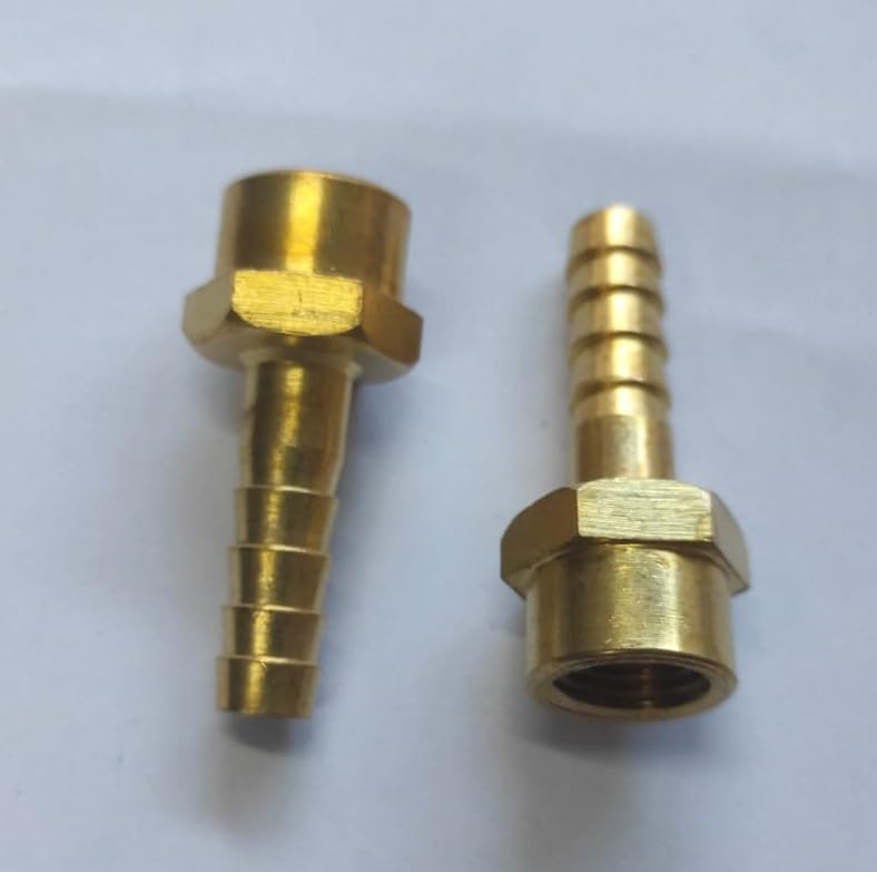 Brass Connector Female BSP 1/4 x 5/16 (8 mm) Hose Pipe Brass Hose Nipple Hose Fitting And Air Pip Adapter Pneumatic Connector Hose Tai Reducer Plug Connecto Gas/Pond/Pool/Hos Pipe Adapter(2PC) 1