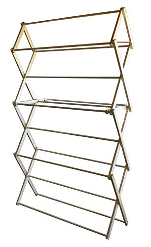 Wooden Amish Made Folding Clothes Drying Rack Handmade for Hanging Laundry (Large 4'x6')