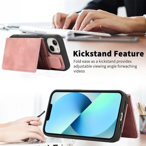 Étui iPhone 13 Pro rose pour libérer vos mains en voyage grâce au support béquille - 2