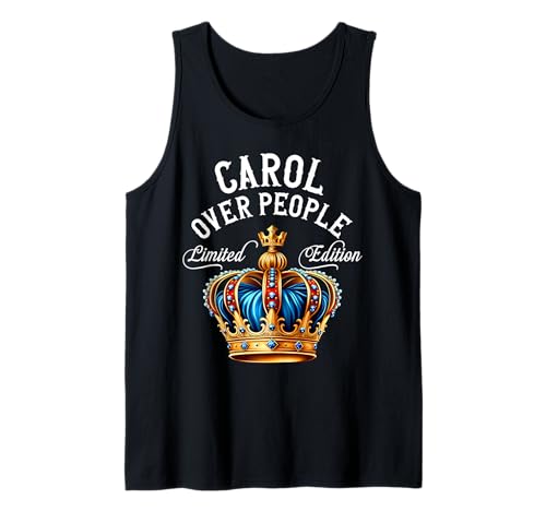 Carol Nombre Regalo de Cumpleaños Funny Carol Over People Crown Camiseta sin Mangas