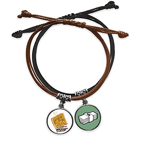 Pulsera de Kaya Tostadas Singapur con cadena cuero para llevar la cultura urbana en tu día a día