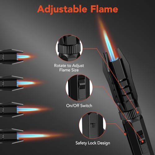 Encendedor soplete WCX HB300, llama ajustable y recargable miniatura 3