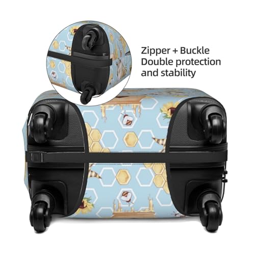 Travel Luggage Cover - Cute Gnome Bee Collects Honey Washable Suitcase Covers Protector Fits 18-32 Inch Luggage2