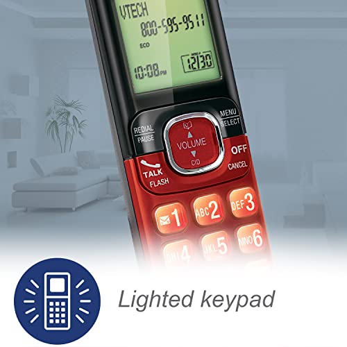 Image of VTech CS6529-4B 4-Handset Cordless Phone with Answering Machine, Caller ID /Call Waiting, DECT 6.0 System, Wall Mountable