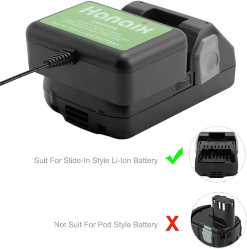 Image of 2Pack 4000mAh 18V Battery and Charger Compatible with Hitachi BSL1815X BSL1815S BSL1830 BSL1830C 330139 330557 339782,Replace for Hitachi 18V Battery