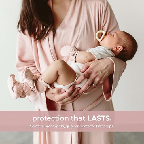 goumikids Stay-On Mitts and Boots Bundle Rose, 0-3 Months4