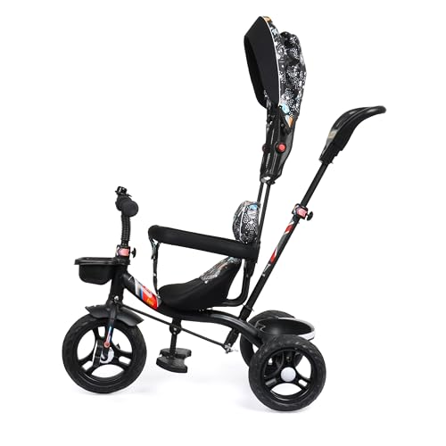 Luusa® Galaxy Edition GT-500 Plug and Play Tricycle with Height Adjustable Parental Control | Kids Safety Belt | Foam Cushion Seat | for Age Group 2+ Years | Carring Capacity 30-KGS (Galaxy Black) - Image 4 thumbnail