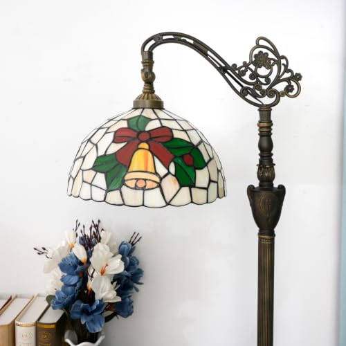 Image of Christmas Lamp Tiffany Floor Lamp Yellow Bell Stained Glass Lamp Gooseneck Adjustable Corner Vintage Style Corner Standing Reading Light Lamp Bedroom Living Room Sofa Antique Home Christmas Decoration