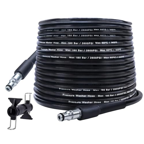 BEAR FORCE - Manguera de limpieza de agua a alta presión de 10 m * 180 bar, manguera de repuesto para lavadora a presión, compatible con limpiadores de alta presión Tacklife Daewoo