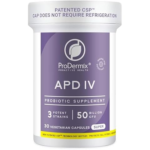 PRODERMIX APD IV Probiotic Supplement for Detoxification, 50 Billion CFU, Once Daily Probiotic Supplement for GI Tract Health and Detox, Lactobacillus + Bifidobacterium, Kosher (30 Count) Cover