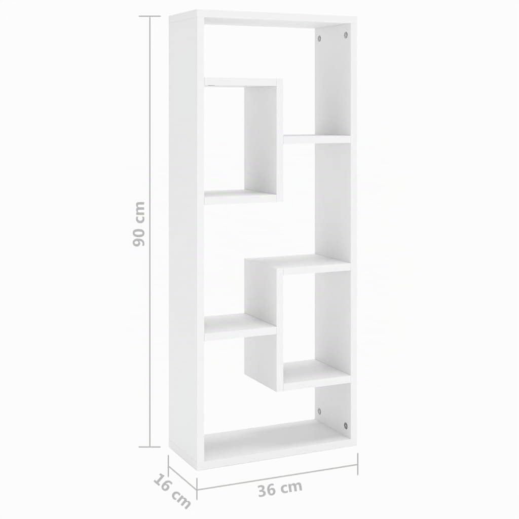 vidaXL Scaffale a Parete Bianco 36x16x90 cm in Legno Multistrato