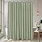EurCross Duschvorhang 180 x 200 cm Grün Textil Stoff Waschbar Badvorhang, Schnell Trocknend Wasserdicht Antischimmel Duschvorhänge mit 12 Ringen