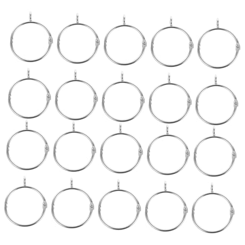 Levemolo 20pcs Stainless Steel Shower Curtain Rings Hooks Metal Eyelet Rings for Bathroom Curtains Easy Installation Rustproof and Flexible Design