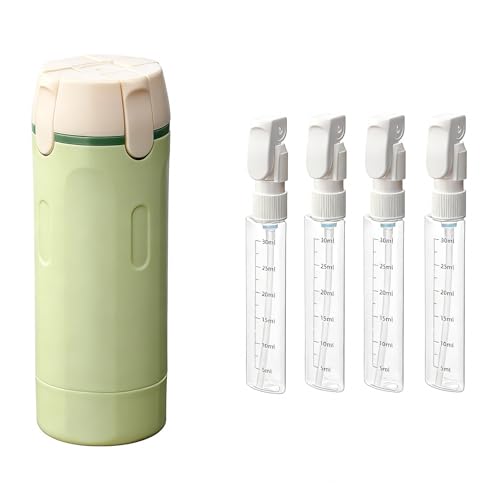 4 in 1 Travel Dispenser Bottle 4 Pack 30ML Travel Bottles for Toiletries Leak Proof Travel Size Containers Portable Containers for Shampoo Lotion Conditioner Cream (Light Green Onesize)
