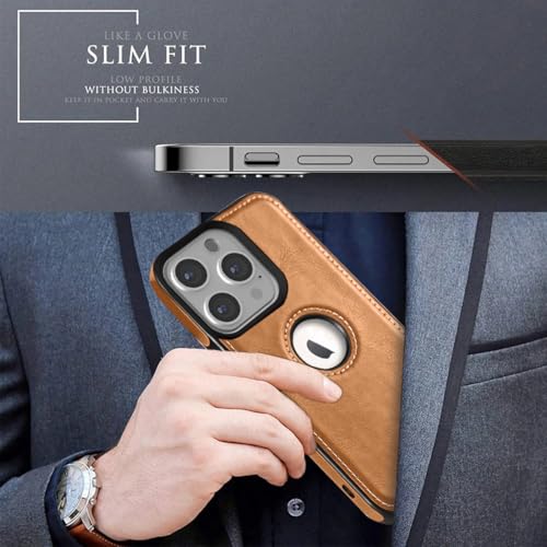 Image of KARWAN️ Genuine Leather Finish iPhone 16 Pro Max Back Cover Case |Shockproof Design |Raised Edges for Camera & Screen Protection |Super Soft - Touch |Leather Case for iPhone 16 Pro Max - Brown