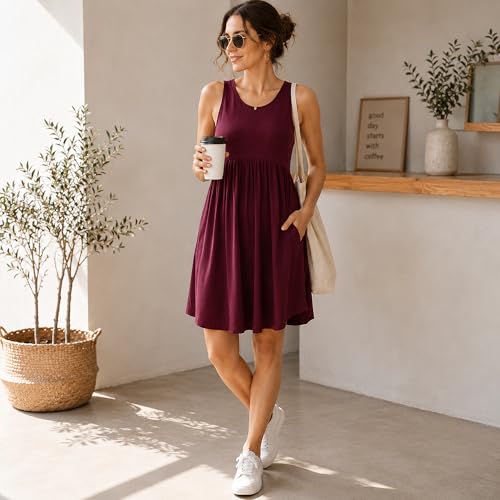 Image of Miss Lavish London Sleeveless Dresses for Women -Casual Summer Dresses with Pockets, Women's Fashion Midi Dress