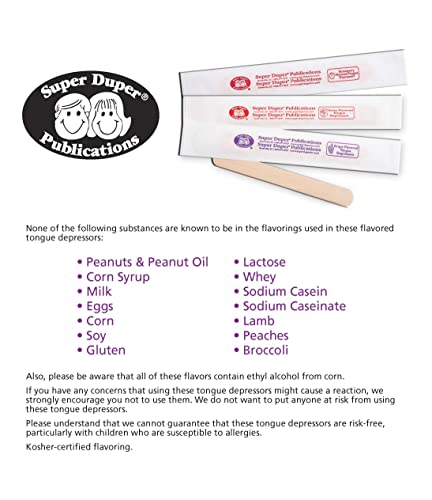 super duper publications  fruit big pack cherry amp grape flavored tongue depressors 50 of each  individually wrapped  55 inches 100 count