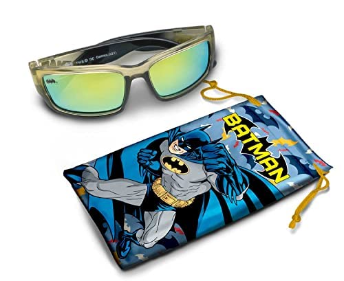 Dc Batman Black Tinted Sports Wrap Kids Sunglasses - Stylish, Comfortable & Durable Uv-Protective Batman Sunglasses With Soft Carrying Case - Officially Licensed #TOP7