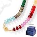 Zissunbeam Bead Gemstone Choker Necklace for Women,Colorful Natural Stone Beaded Statement Boho Beach Charm Necklace Jewelry for Women,Rainbow Stone Charm Trendy Necklaces