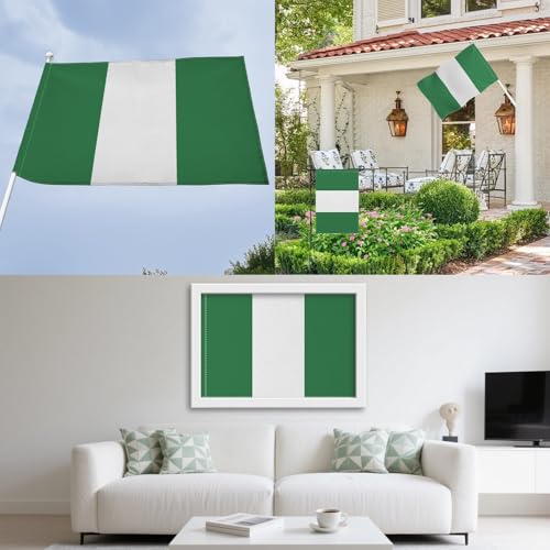 Drapeau du Nigéria 1,2x1,8 m haut de gamme à coutures renforcées - 5
