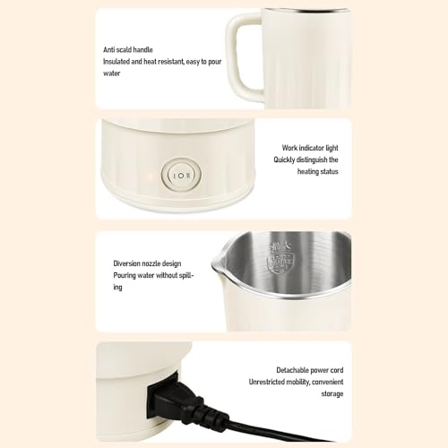Hervidor eléctrico portátil de 600 ml para viaje miniatura 5
