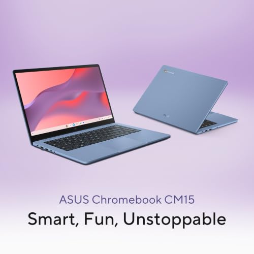 Image of ASUS Chromebook CM1505 (2026), Smartchoice, MediaTek Kompanio 540 Processor, 4GB RAM, 64GB SSD, FHD, 15.6 inch(39.6 cm), 60Hz, Chrome OS, Fabric Blue, 1.49 Kg, CM1505CM4A-S70080, Thin & Light Laptop