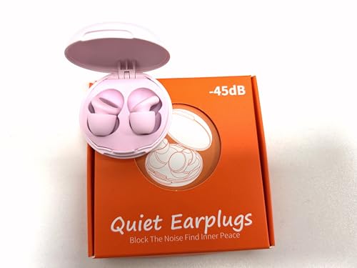 Tapones Oidos Ruido Dormir,45db Tapones Oidos Cancelacion De Ruido Protección Auditiva Para Dormir Concentración Conciertos, Con 8 Reutilizable Puntas Xs S M L Y Estuche, Rosa