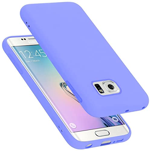 Cadorabo Hülle kompatibel mit Samsung Galaxy S6 EDGE PLUS Hülle Silikon Handyhülle für Galaxy S6 EDGE PLUS Case aus flüssigem Silikon- kratzfeste und stoßfeste dünne TPU Schutzhülle - LIQUID HELL LILA