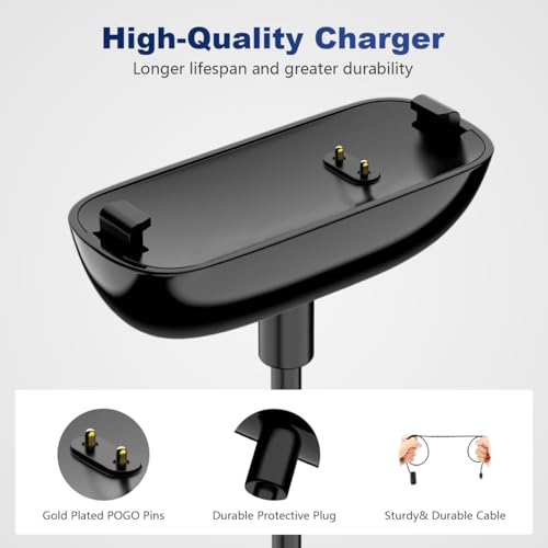 Image of ZORBES USB Charging Cable for Fitbit Inspire 3 Health & Fitness Tracker, 3.3ft PVC Charger Cord with 5W USB C to Magnetic Dual-Pin for Fitbit Inspire 3