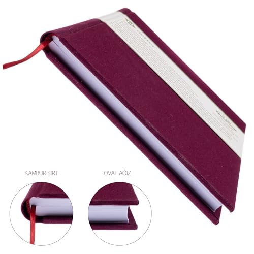 Gitar Nota Defteri; (Tab Anahtarlı) 11 Çıtalı% 100 El Yapımı, El Dikişi, Kumaş Ciltleme (A/4), Bordo