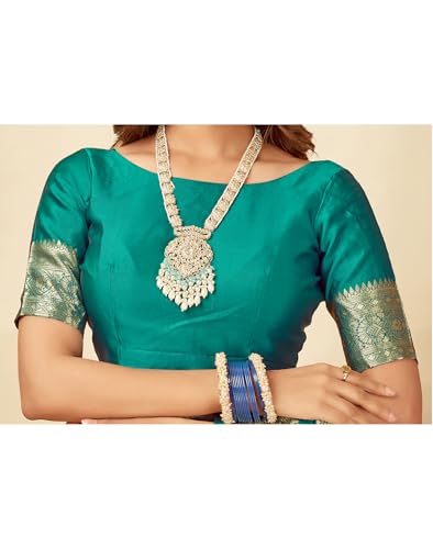 Image of SIRIL Women's Banarasi Soft Silk Saree Pure Silk with Unstitched Blouse Piece