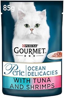 Purina Gourmet Perle Wet Cat Food Mini Fillets in Gravy Ocean Delicacies, 85 g x 24