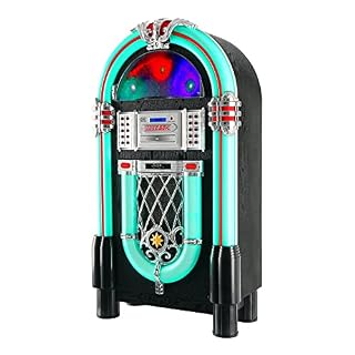 Beatfoxx GoldenAge années 40/50 Jukebox avec LP, CD, USB, lecteur MP3, radio et Bluetooth - Les Beatles, Paul McCartney, John Lennon, RIngo Starr, George Harrison