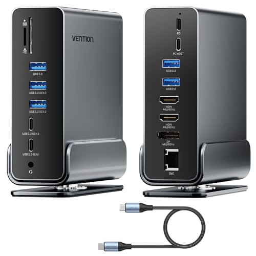 Estación de acoplamiento USB-C VENTION para solucionar la falta de puertos en portátiles