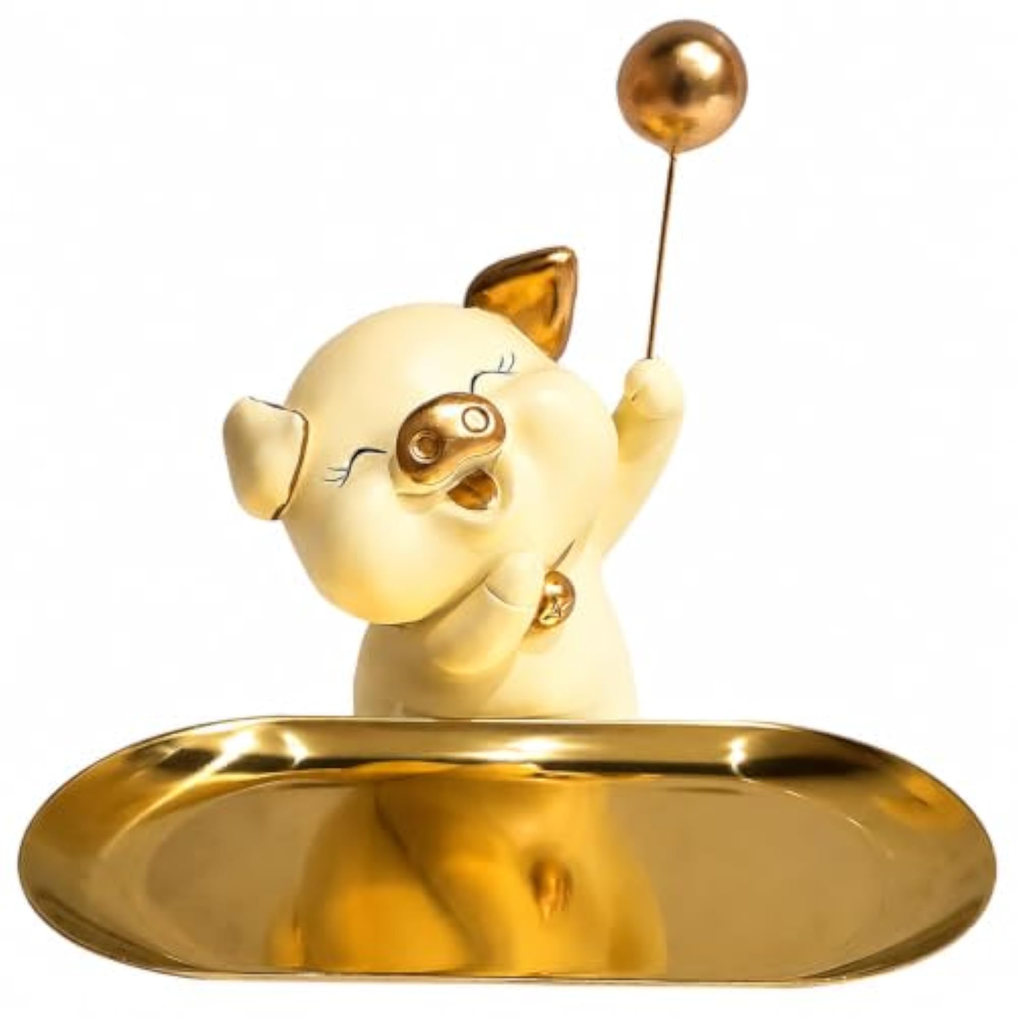 Pig Figurine Decorative Tray for Organizing