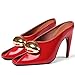 Oiamenne Stiletto Heels for Women Peep Toe Heeled Mules Sandals Pointed Toe Pumps High Heeled Sandals for Women Comfortable Casual Wedding Office Dating Dress Shoes