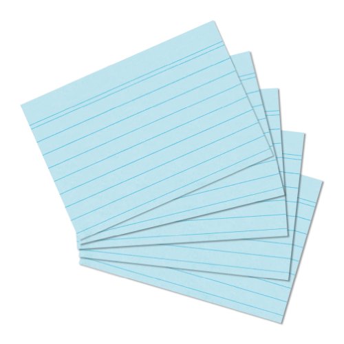 herlitz Karteikarten A5 21 x 14,9 cm, liniert, blau, 100 Stück...