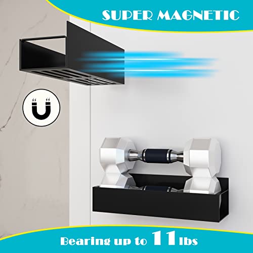 Realinn Magnetic Spice Rack Organizer, [4 Pack] Moveable Fridge Spice Shelves, Space Saver For Refrigerator And Microwave Oven, Metal Refrigerator Shelf, Black #TOP5