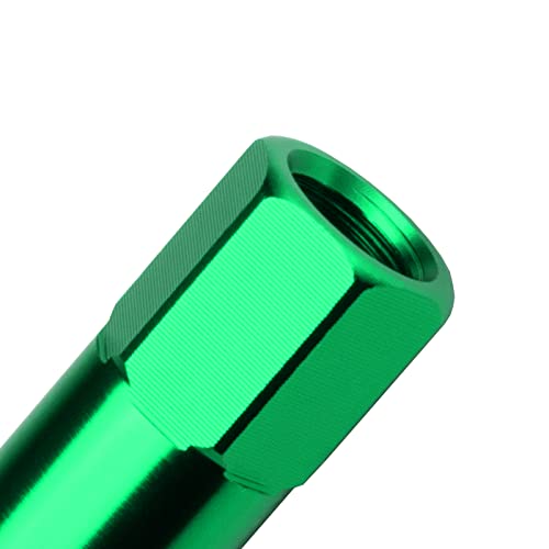 Image of Green 20 PCS M12x1.5 Lug Nuts 60mm Extended Tuner Aluminum Wheels Rims Cap WN02