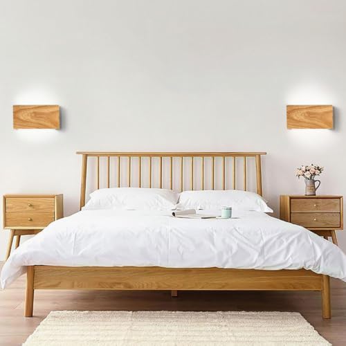 Aplique de pared rectangular de madera para iluminar zonas oscuras de forma elegante 4